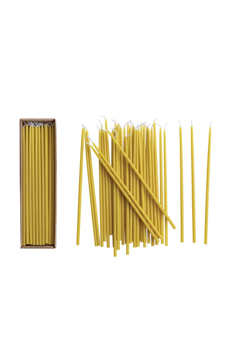 Storied Home 36-Piece Unscented Thin Taper Candles in Box, Chartreuse, Main, color, Green