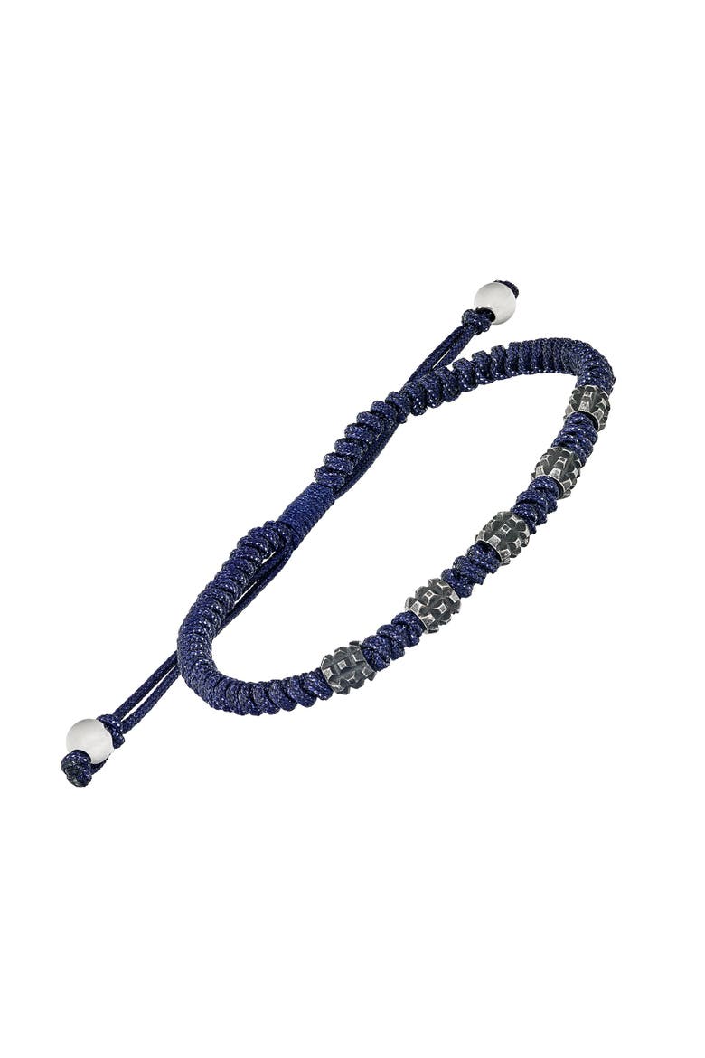 Stainless Steel Beads On Nyon Pull Cord, Main, color, BLUE