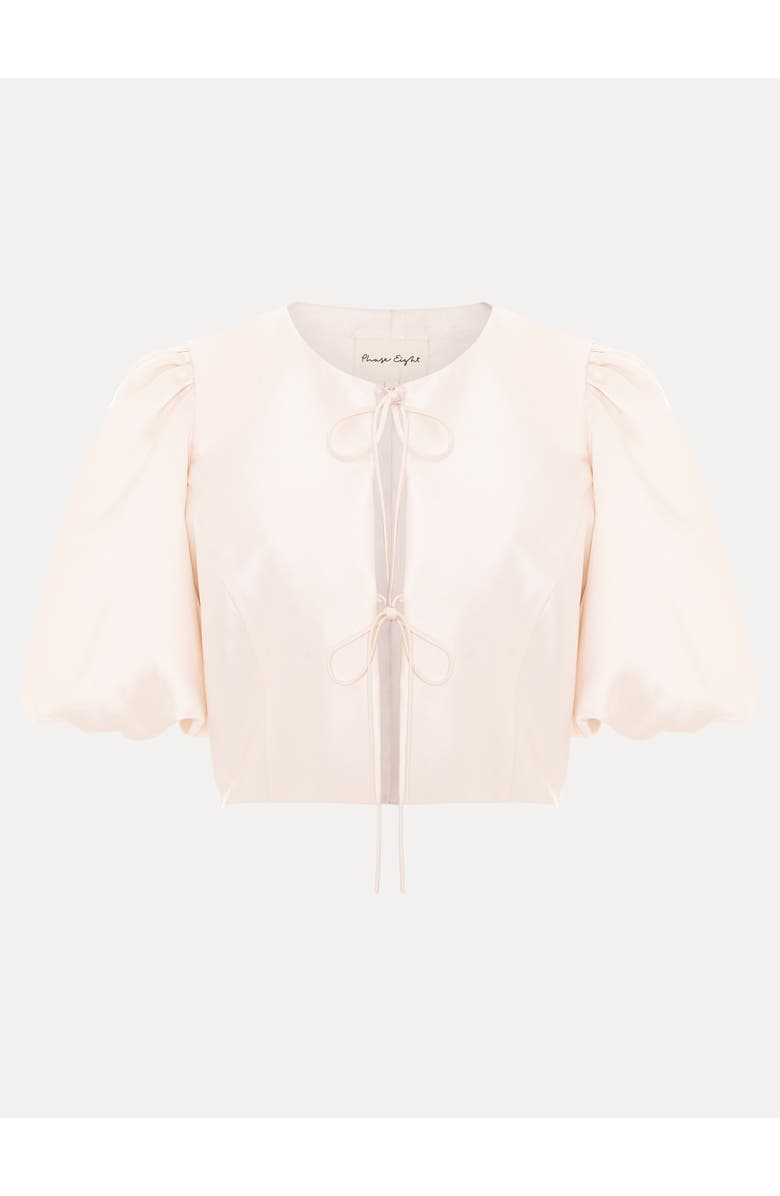 Phase Eight Paulina Cropped Puff-Sleeve Jacket, Alternate, color, Cream