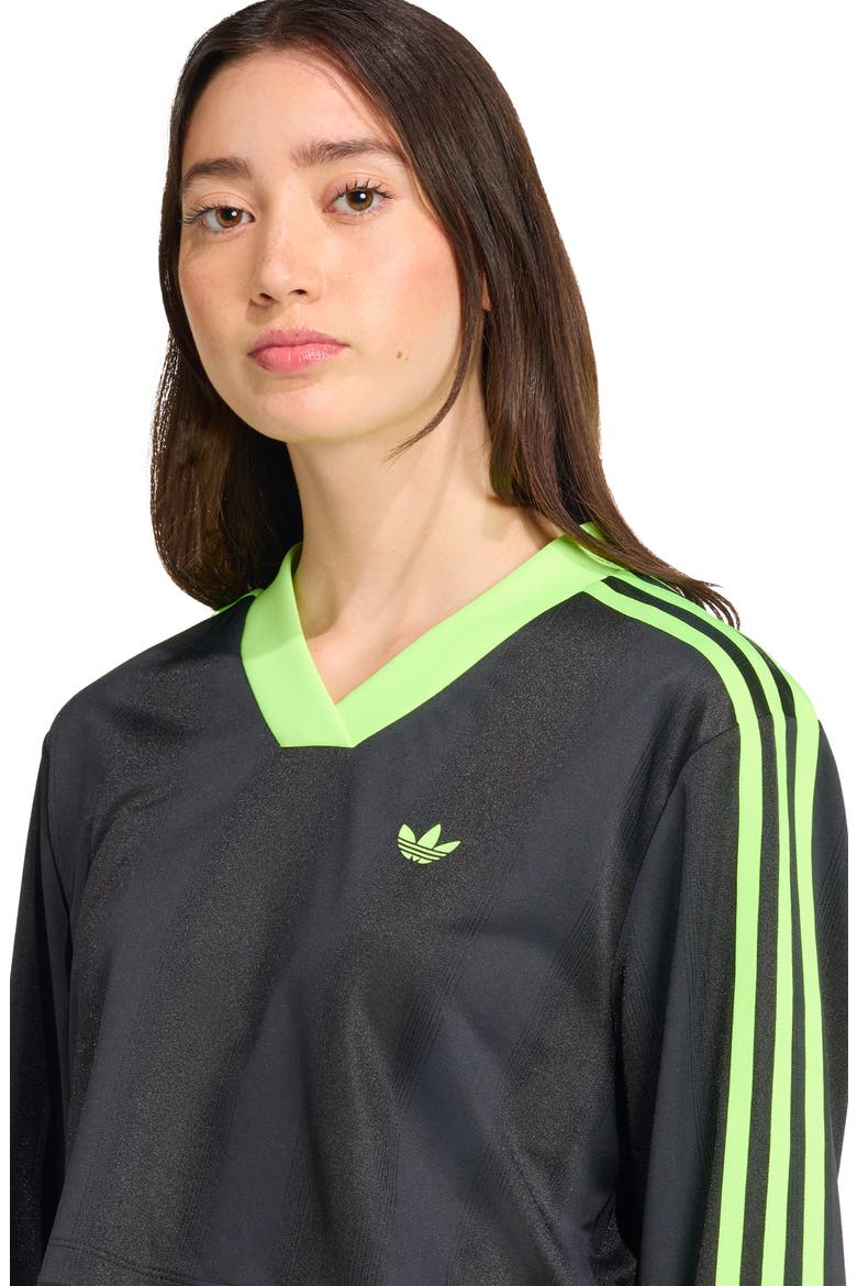 Adicolor Soccer Crop Jersey, Alternate, color, BLACK/ SIGNAL GREEN