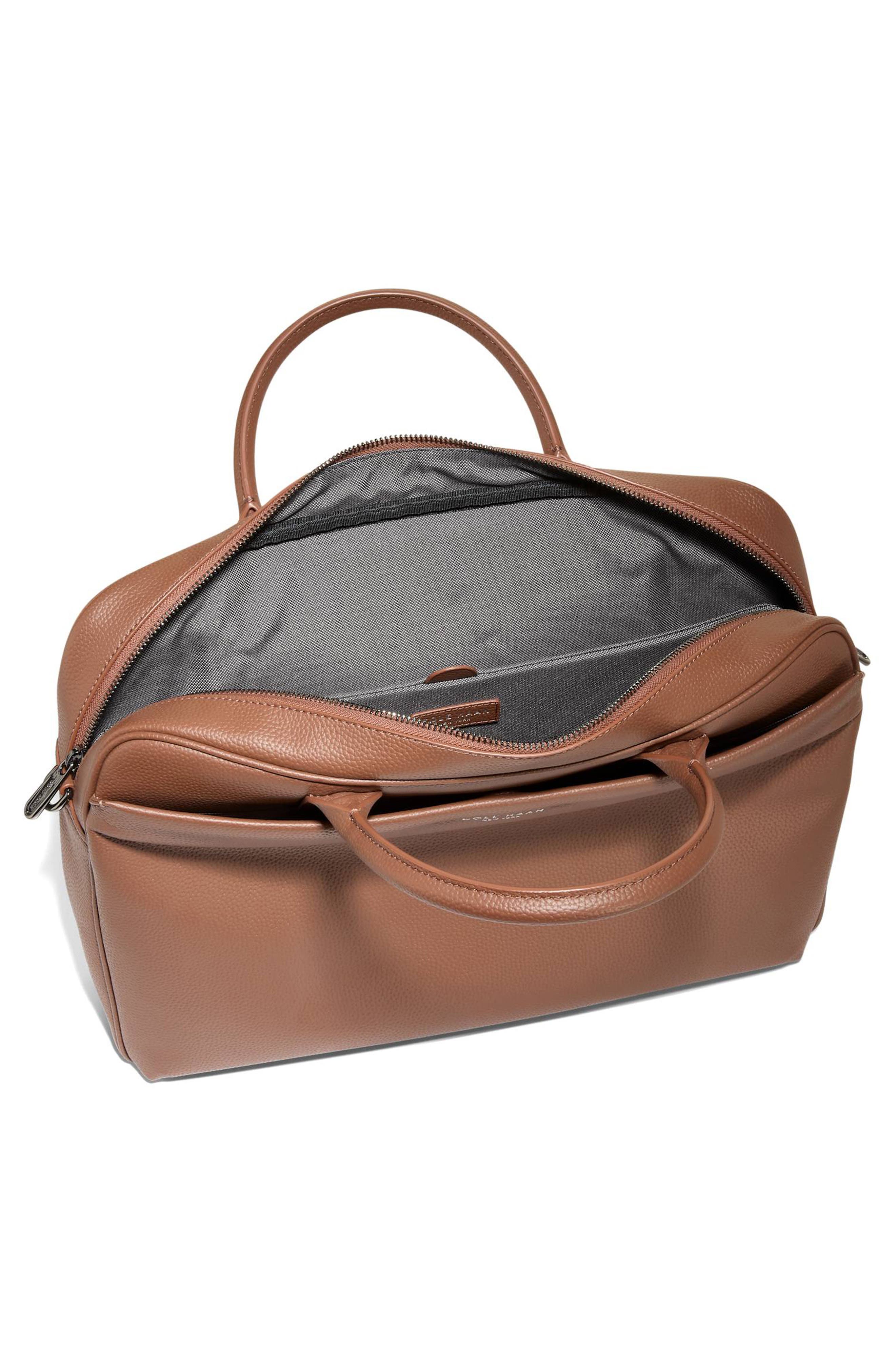 Cole Haan Belmont Leather Briefcase, Alternate, color, Dark Sequoia