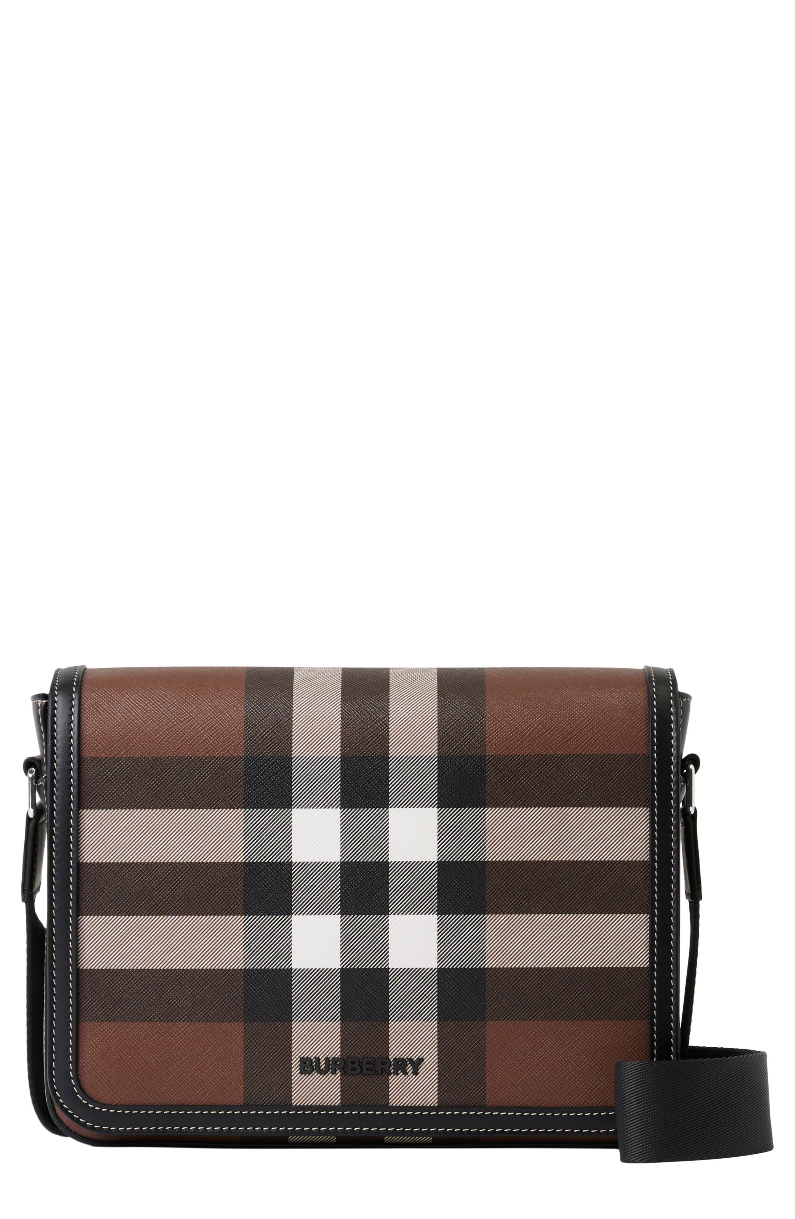 Burberry Small Alfred Check Coated Canvas Crossbody Bag, Main, color, 