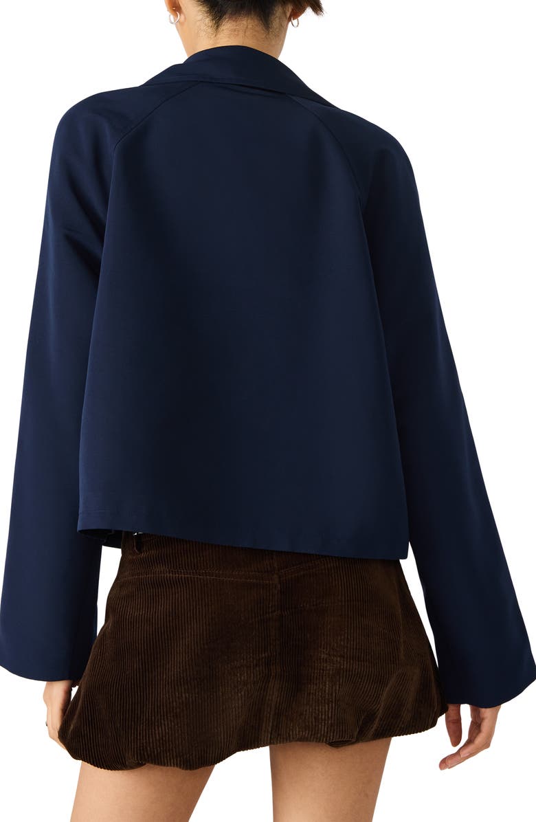 Steve Madden Double Breasted Short Trench Coat, Alternate, color, Medieval Blue