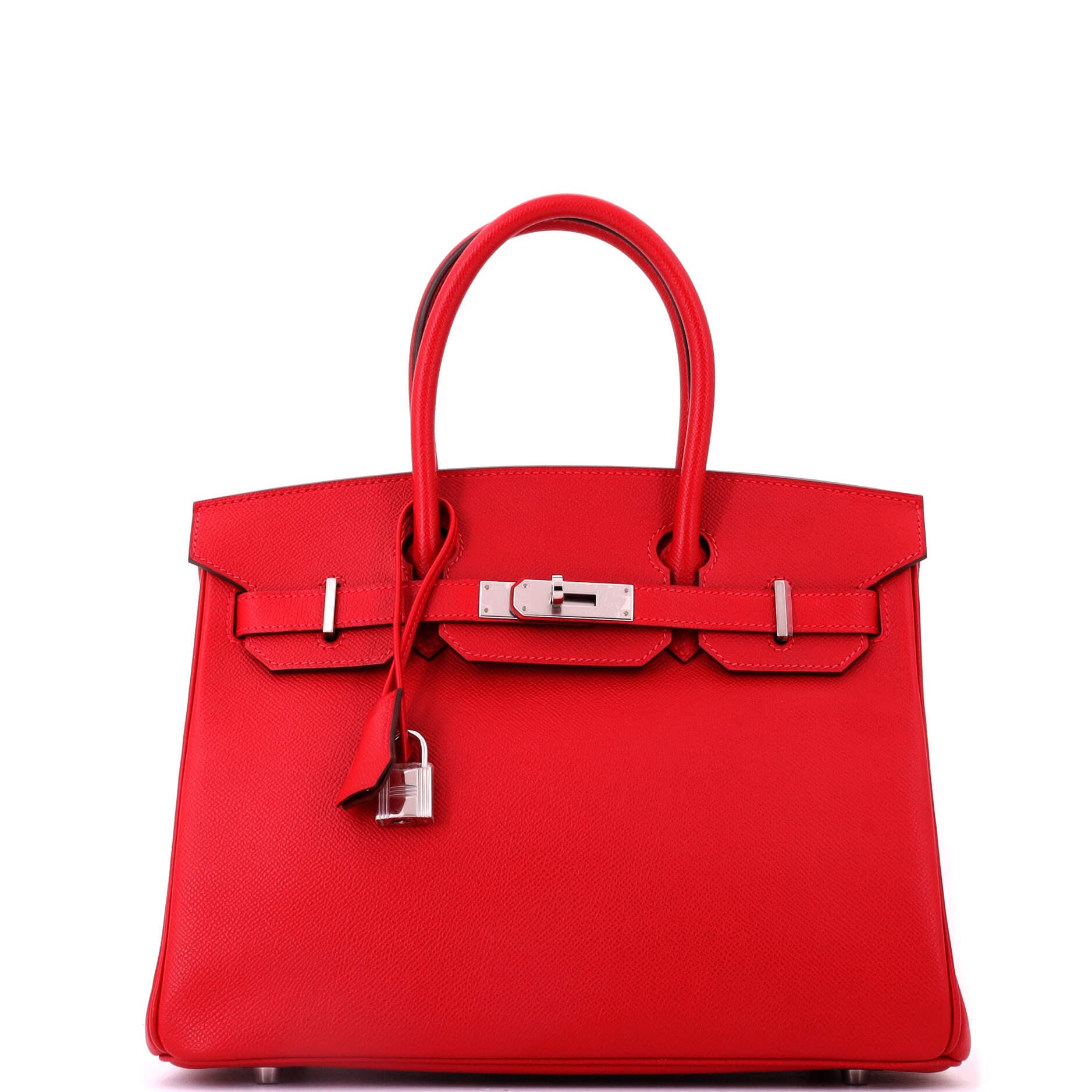 Birkin Handbag Red Epsom with Palladium Hardware 30, Main, color, Red