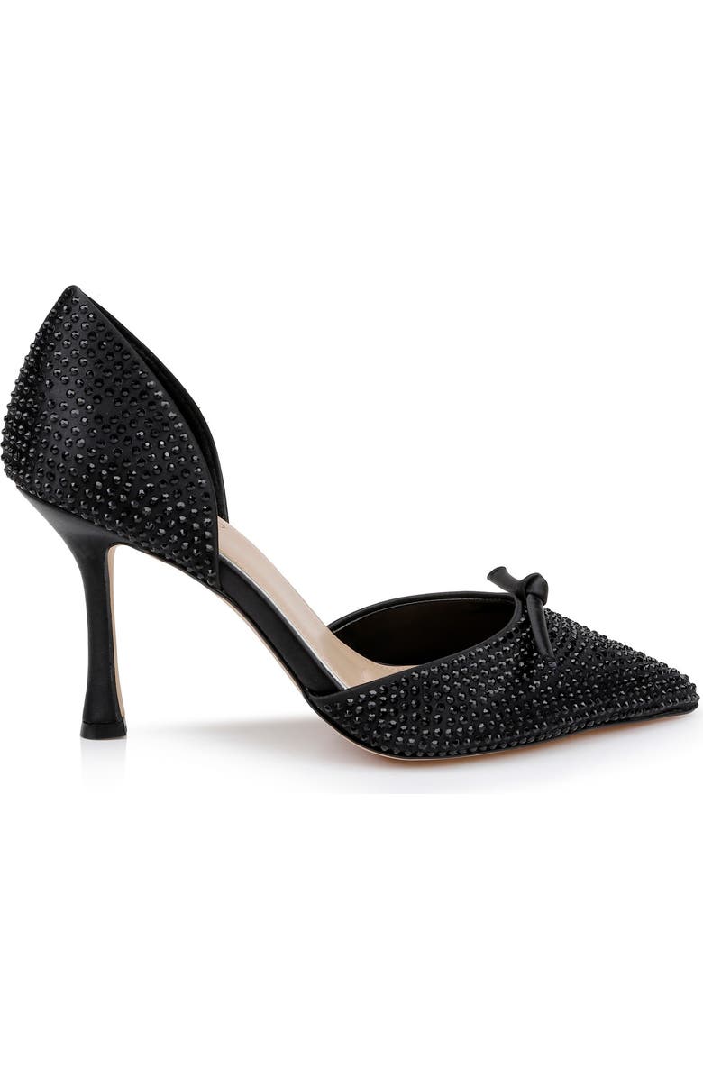 Jewel Badgley Mischka Terresa d'Orsay Pointed Toe Pump, Alternate, color, Black Satin