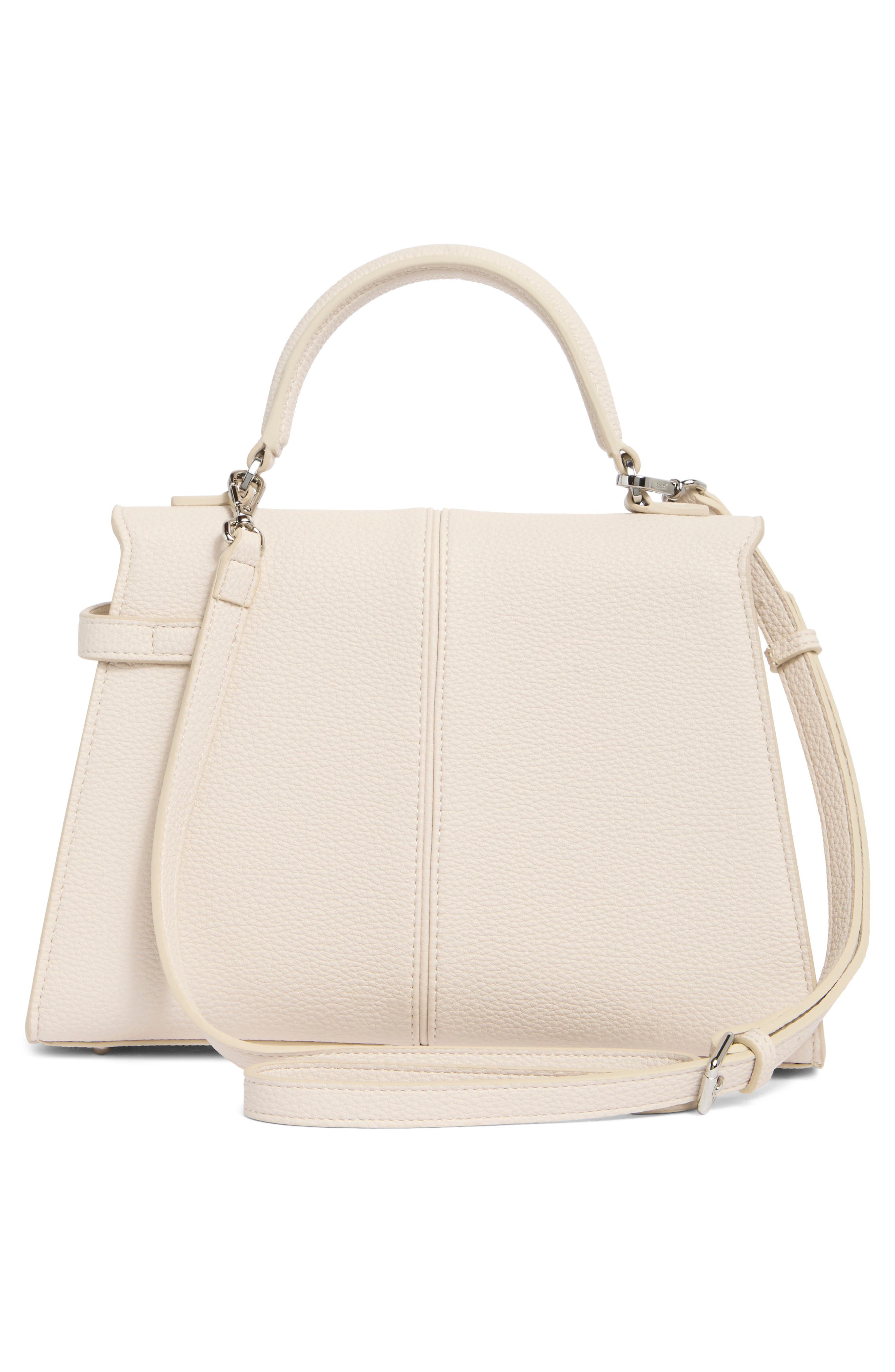 JW PEI Large Elise Faux Leather Top Handle Bag, Alternate, color, White