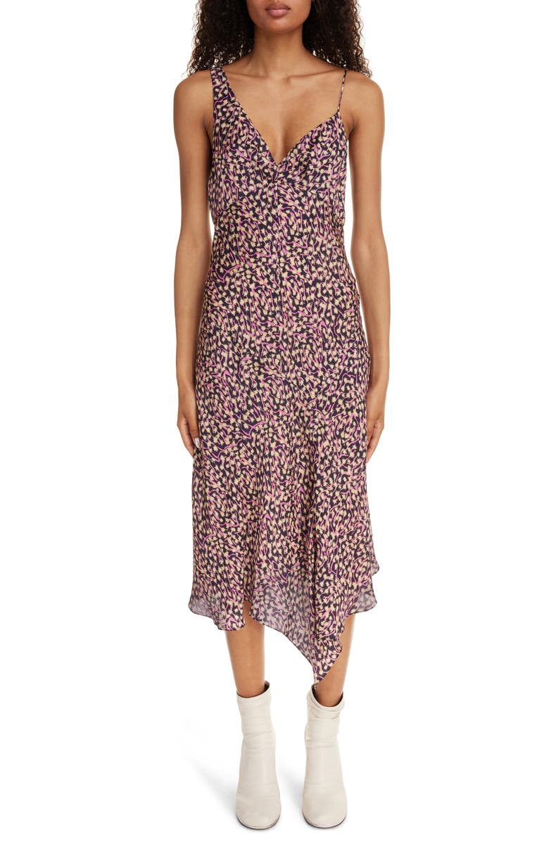 Isabel Marant Lucia Star Print Handkerchief Hem Dress, Main, color, 