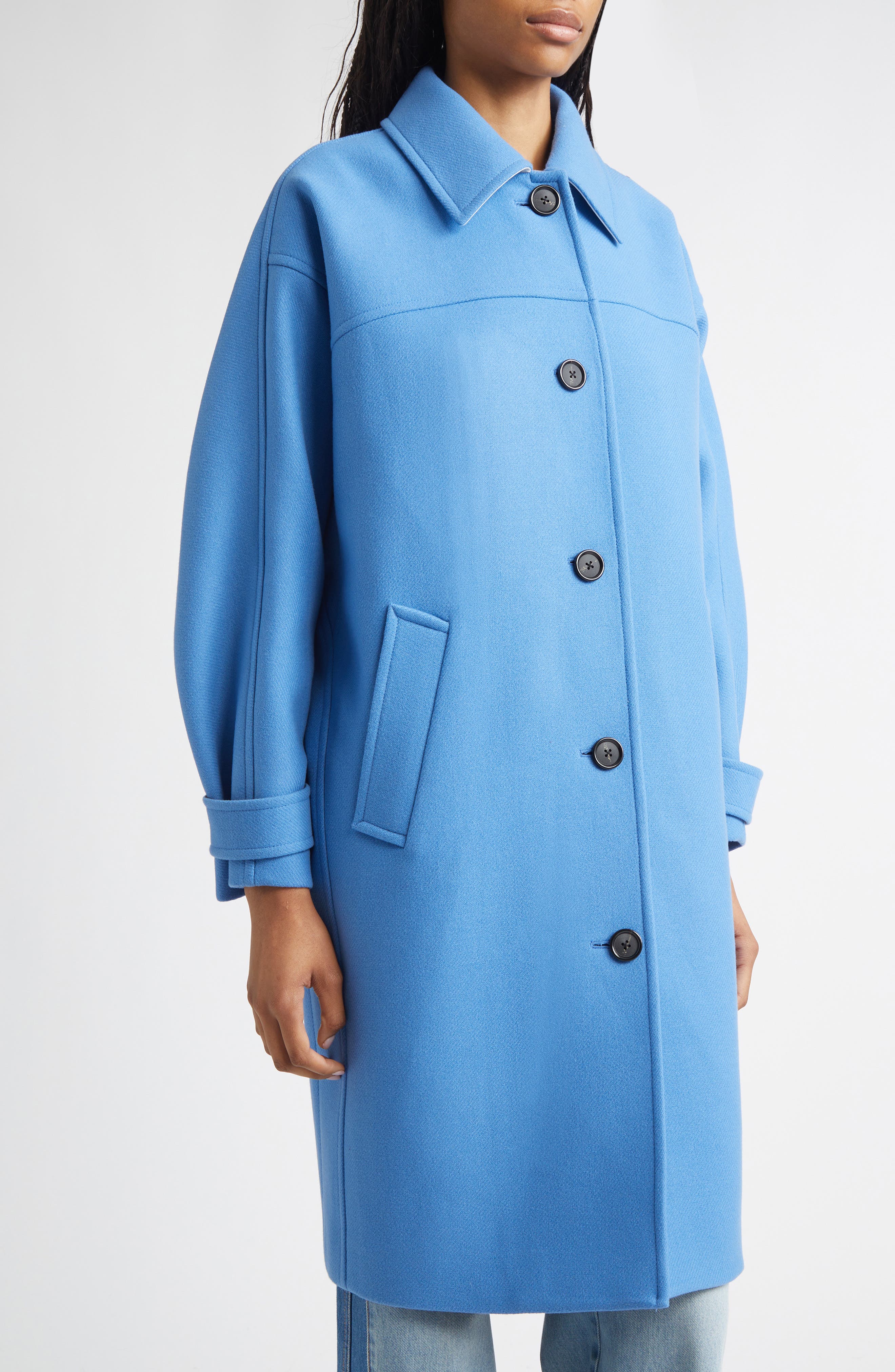 STUDIOUS オーバーコート　ブルー Veronica Beard Laurent Wool Blend Dickey Coat (Women) | Nordstrom