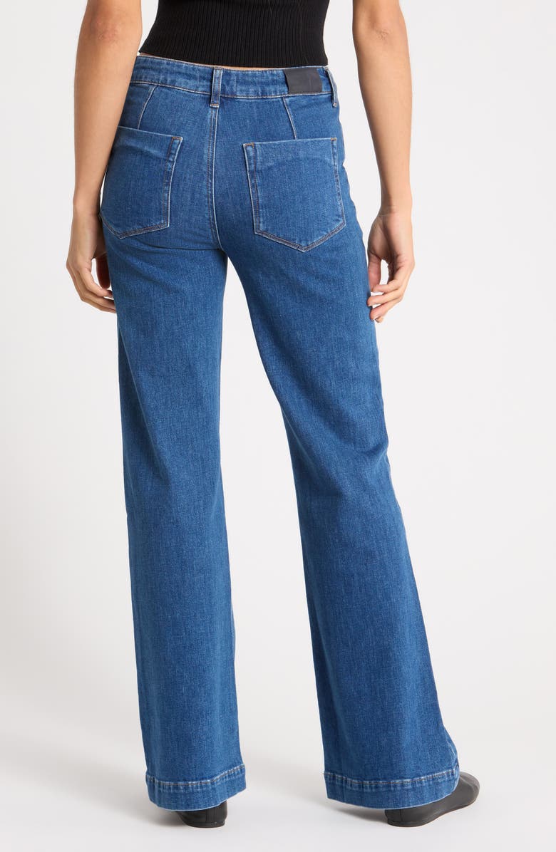 PAIGE Leenah Curved Pocket High Waist Wide Leg Jeans, Alternate, color, Glendora