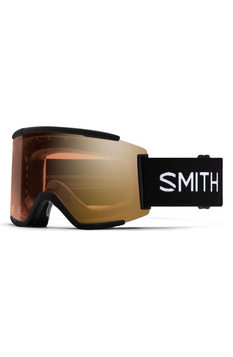 Smith Squad XL Large Fit ChromaPop<sup>™</sup> Low Bridge Snow Goggles, Main, color, Black / Photochromic Gold