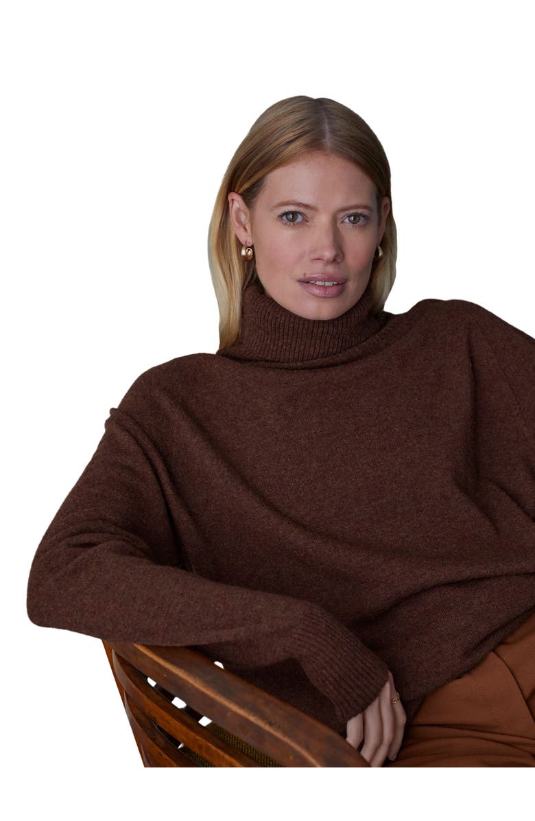 Celtic & Co. Geelong Wool Slouch Turtleneck Sweater, Main, color, Ember