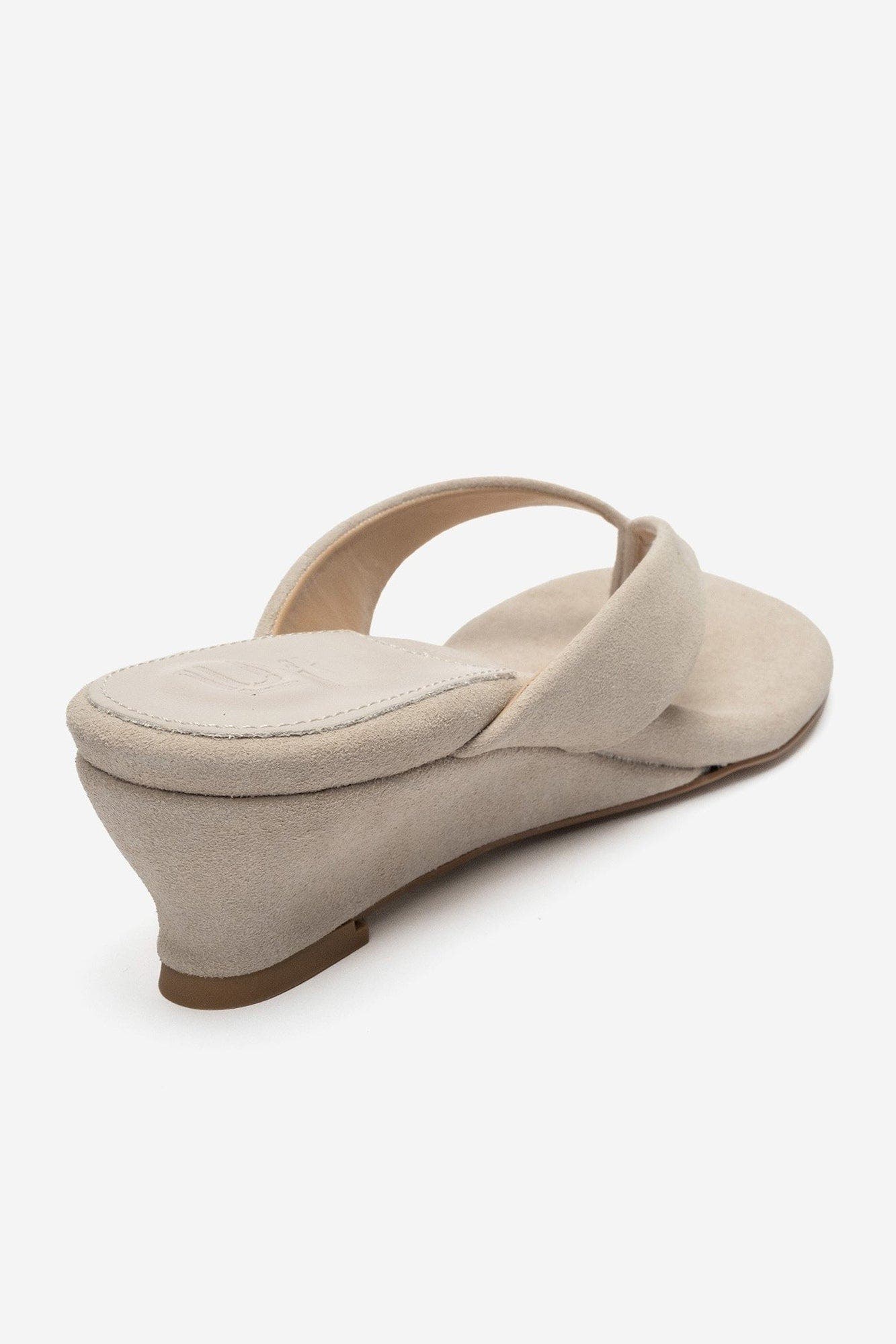 Vanessia Thong Wedge Sandal, Alternate, color, Beige Suede