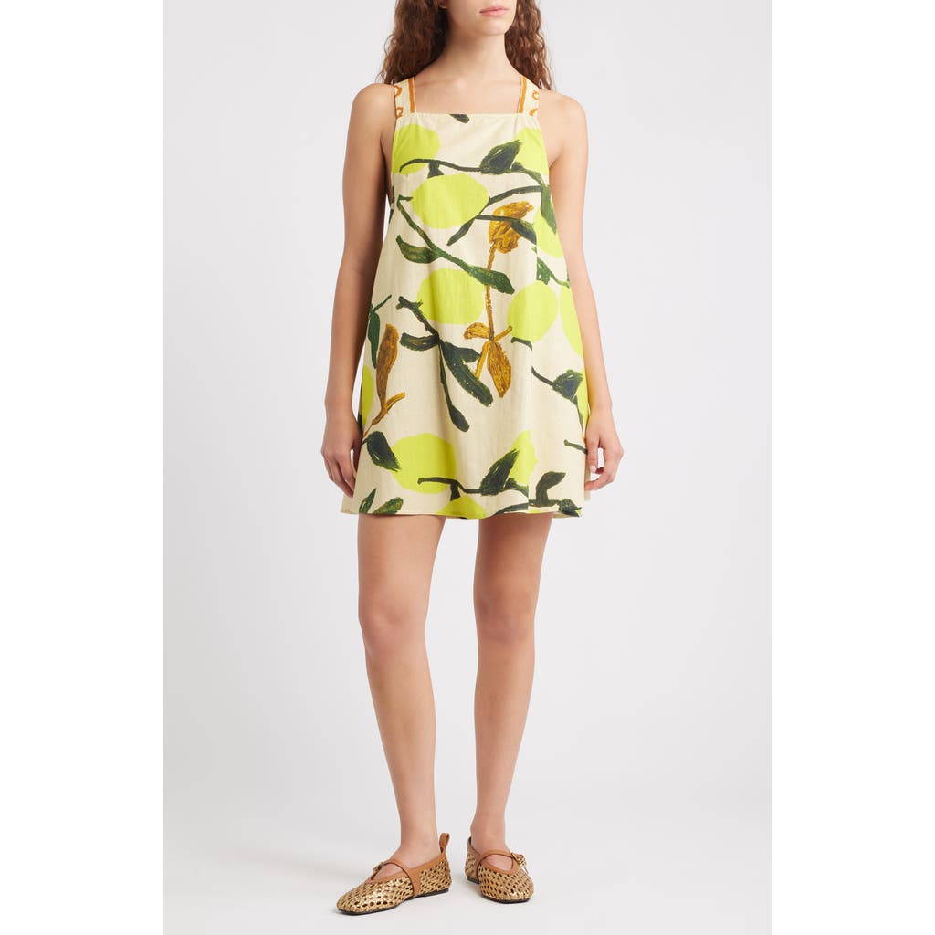 Topshop Tie Back A Line Mini Dress In Multi