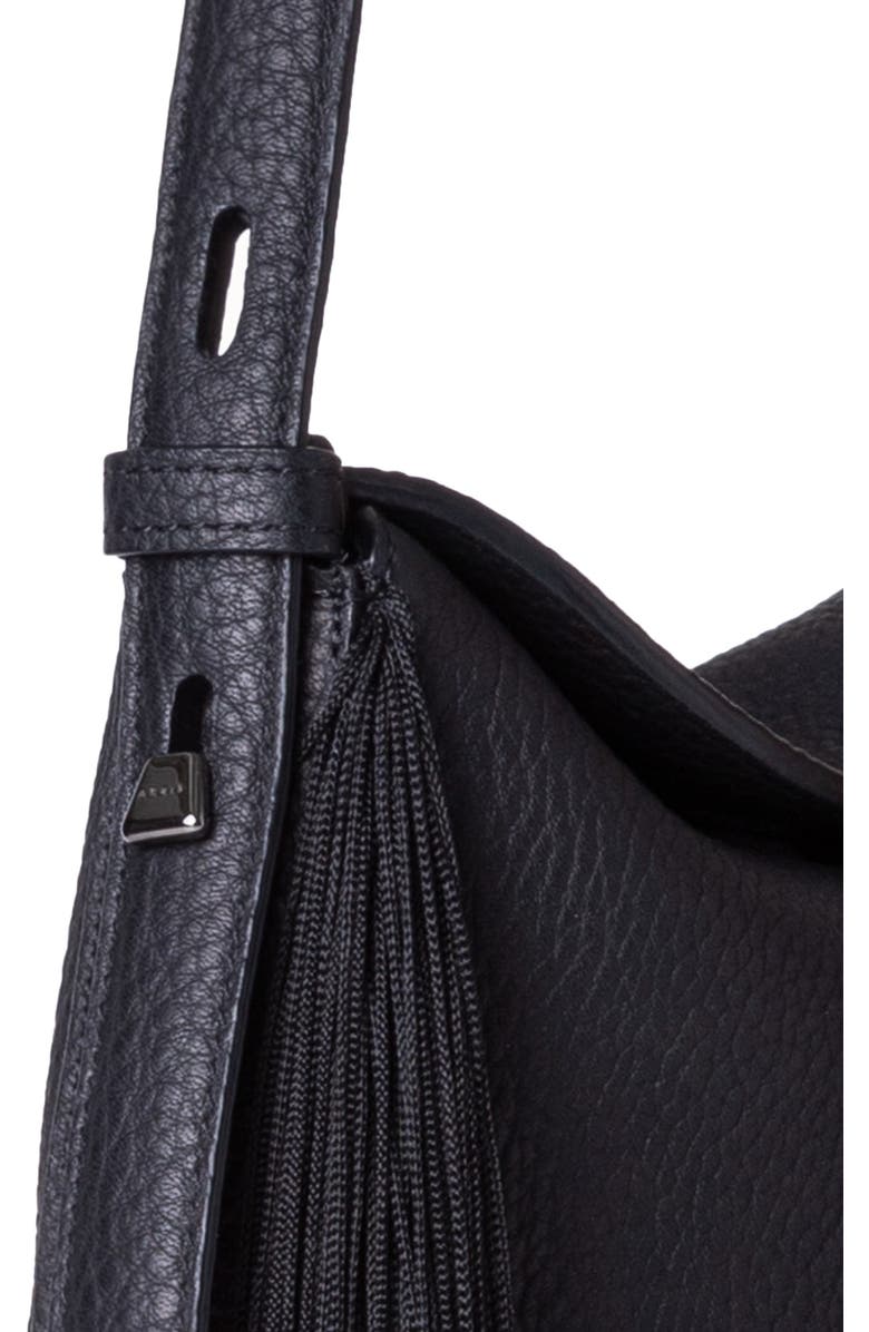 Akris Mini Anna Fringe Leather Hobo Bag, Alternate, color,