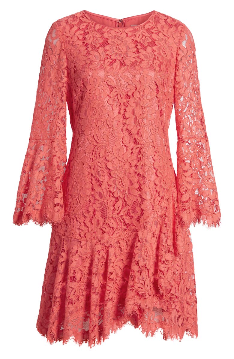 Eliza J Lace Bell Sleeve Dress, Alternate, color, 