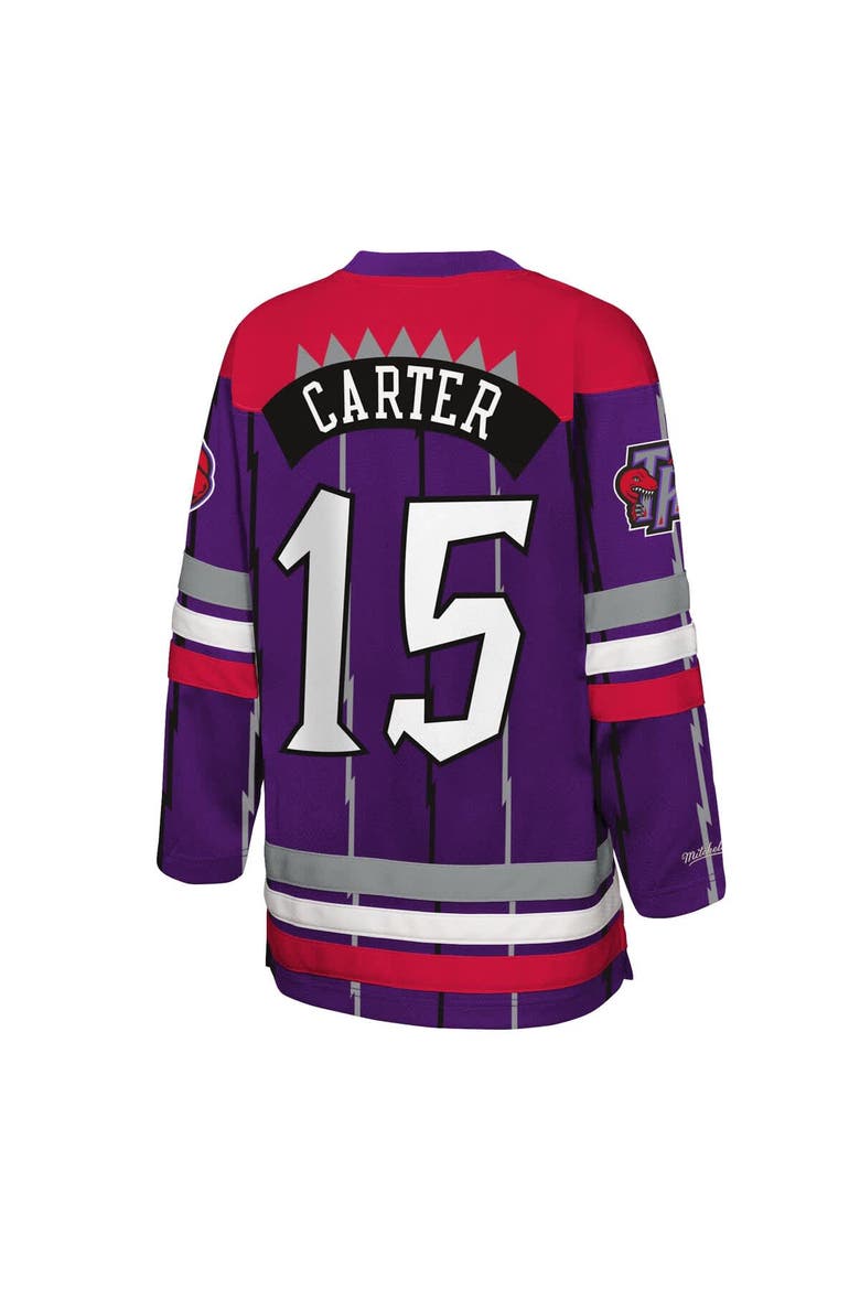 Youth Mitchell & Ness Vince Carter Purple Toronto Raptors Maxxed Out 2.0 Fashion Hockey Jersey, Alternate, color, Purple