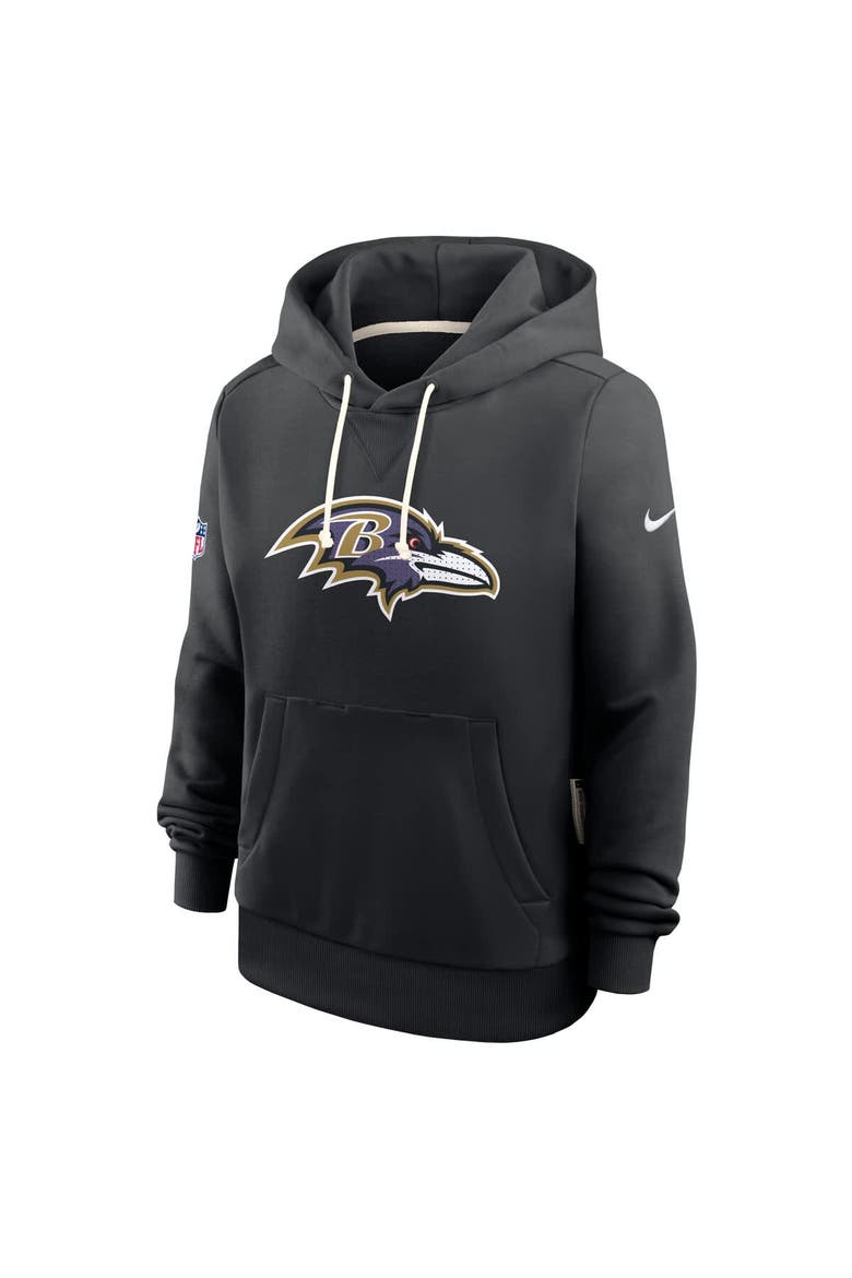 Women's Nike Black Baltimore Ravens Sideline Standard Issue Initial Home Dri-FIT Hoodie, Alternate, color, Black