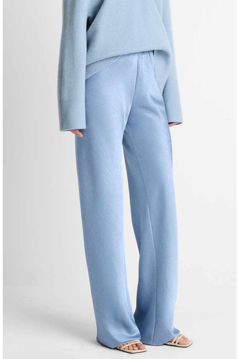 Colette High Waist Fluid Satin Bias Pants, Alternate, color, PACIFIC