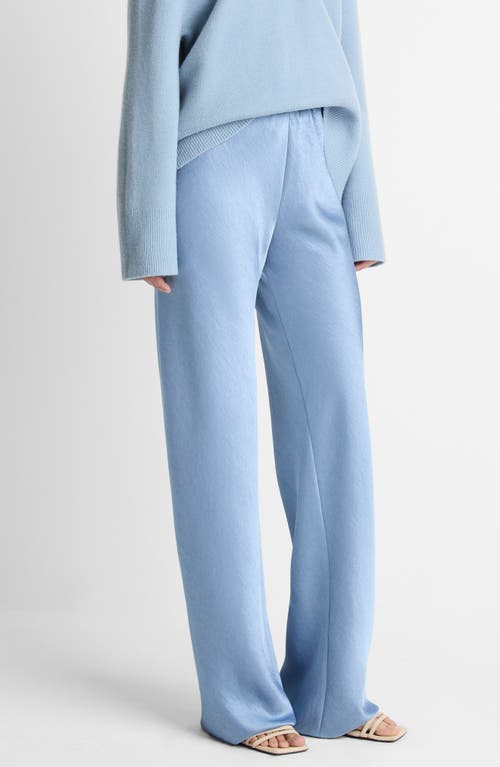 Vince Fluid High Waist Straight Leg Pants In Blue