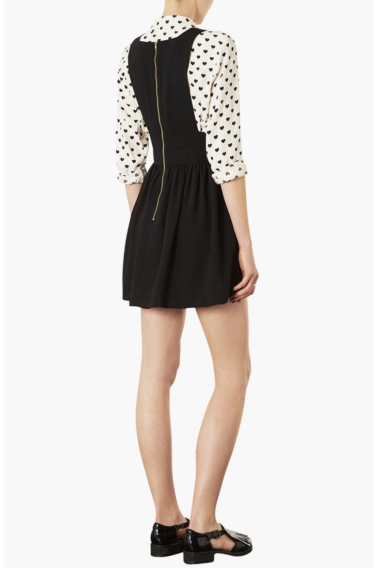 'Wonder' Pinafore Dress, Alternate, color, BLACK