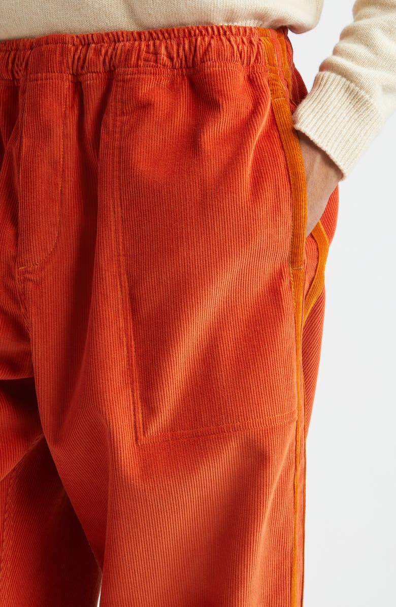 Bode Stripe Trim Corduroy Track Pants, Alternate, color, Multicolor