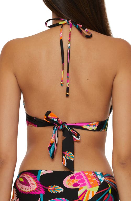 Trina Turk Luminary Reversible Bikini Top In Black Multi