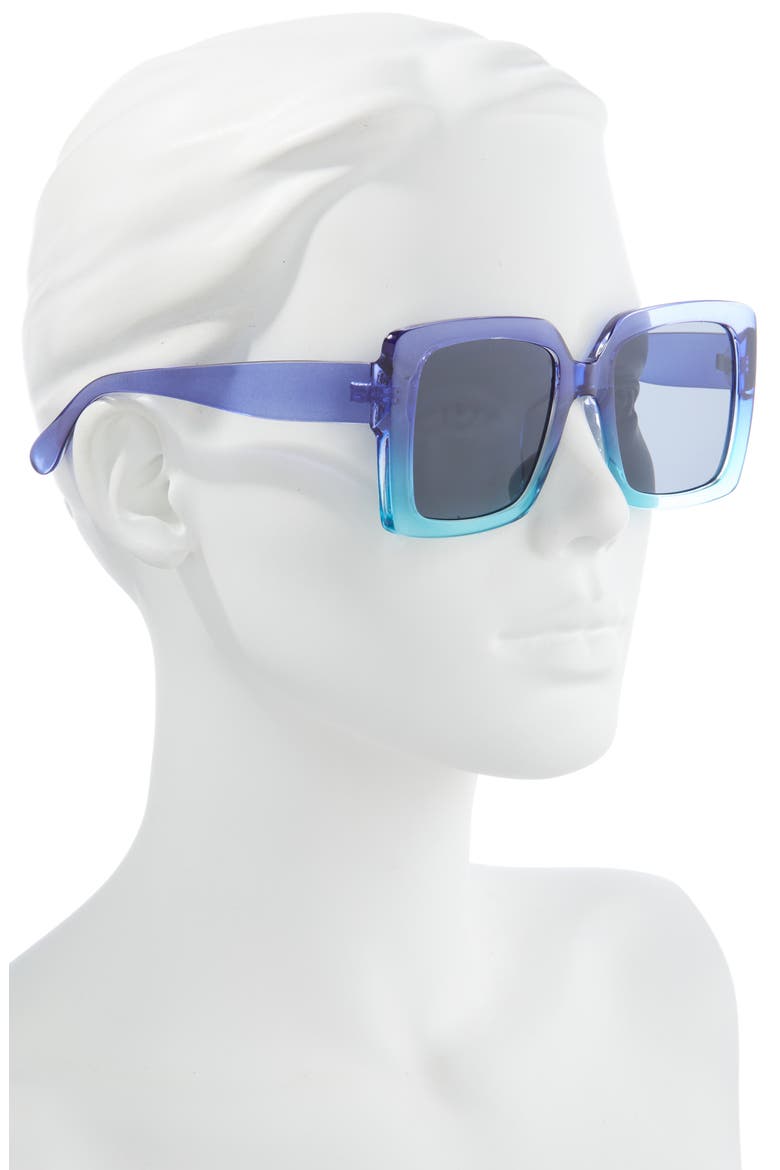 Oversize Square Sunglasses, Alternate, color, TURQUOISE