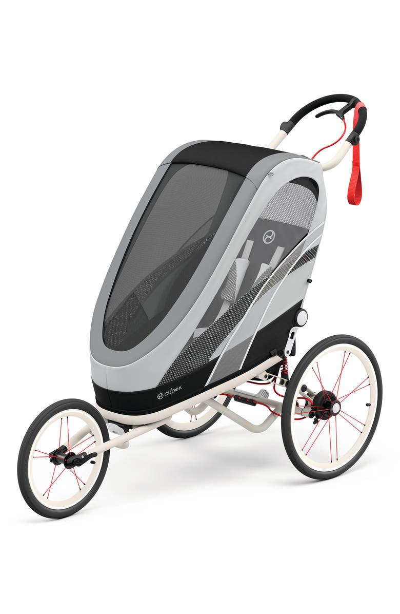 CYBEX ZENO Multisport Jogging Stroller, Alternate, color, Cream/ Orange/ Grey