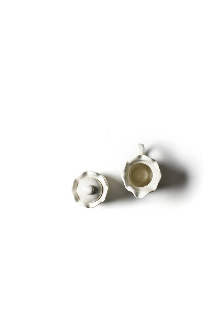 Signature White Ruffle Cream and Sugar Set, Alternate, color, White