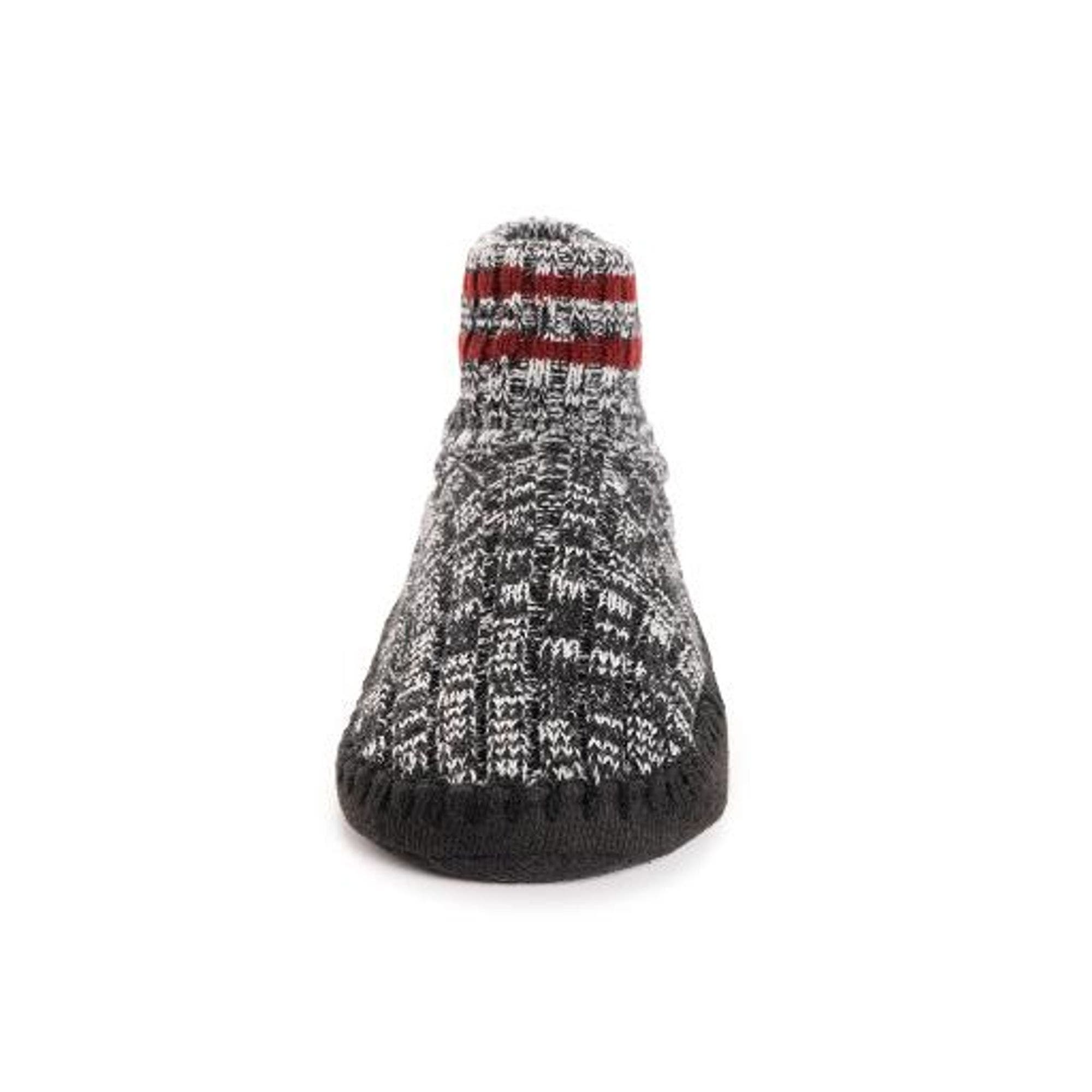 Cuff Bootie Slipper, Alternate, color, Ebony/Chianti