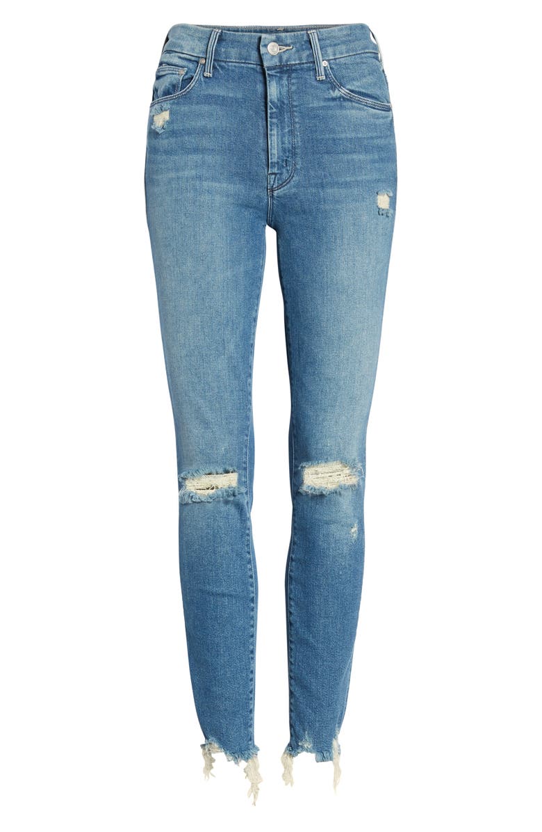 MOTHER The Looker High Waist Fray Ankle Skinny Jeans, Alternate, color, 