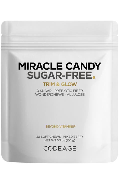 Miracle Candy Mixed Berry, 0g Sugar Low Calorie Soft Chews, Allulose, Prebiotic Fiber