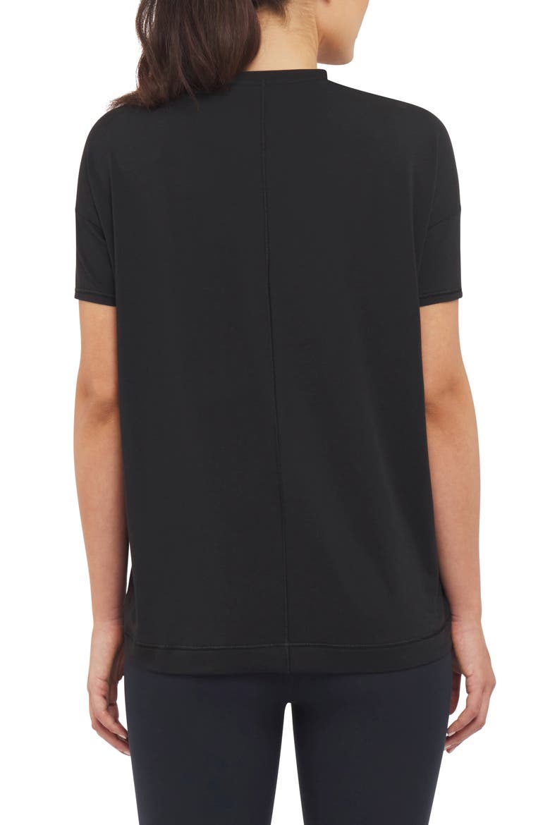 Supernatural Flow Short Sleeve Cotton Blend Top, Alternate, color, VERY BLACK