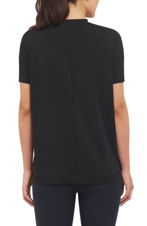 Spanx ® Supernatural Flow Short Sleeve Cotton Blend Top In Very Black