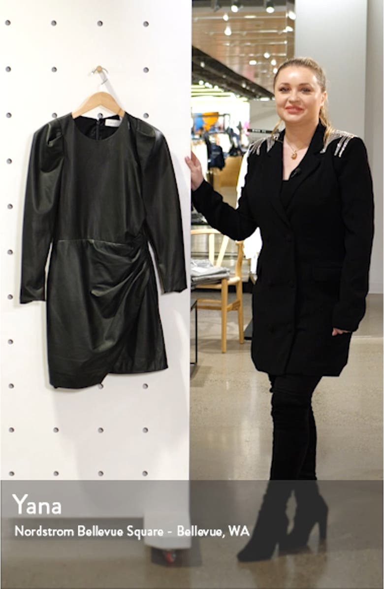 Lana Long Sleeve Leather Minidress, sales video thumbnail