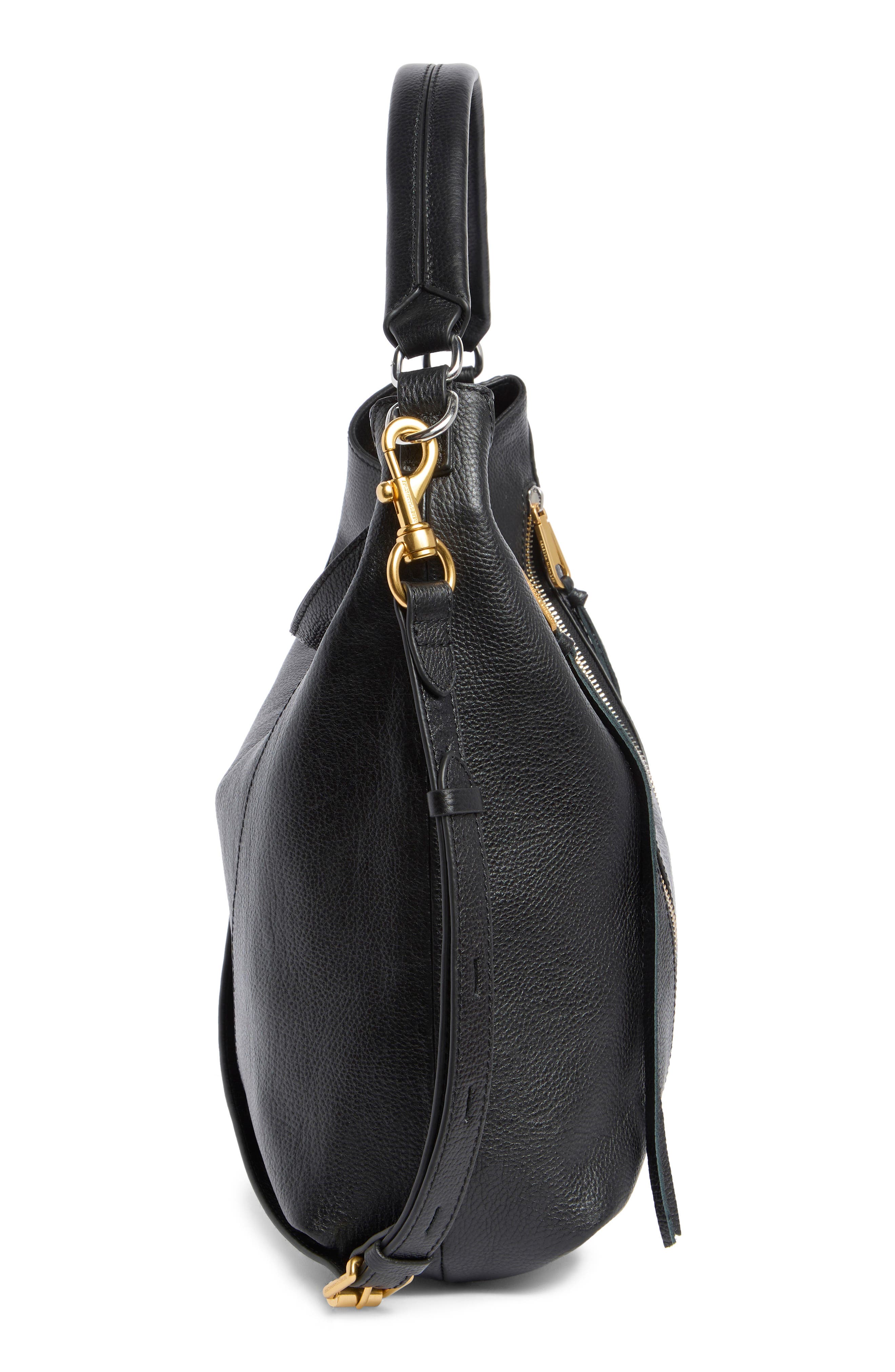Rebecca Minkoff Moto Double Zip Hobo Shoulder Bag, Alternate, color, 
