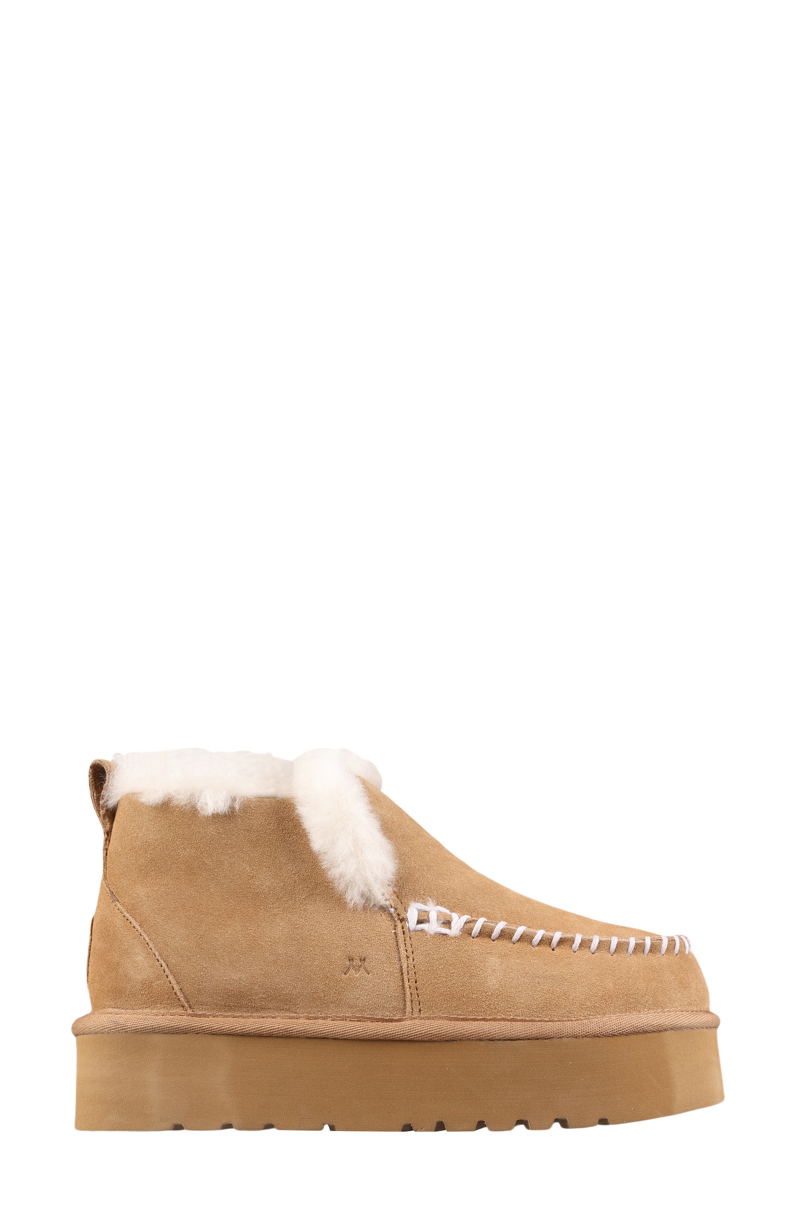 Suede Genuine Shearling Lined Water Repellent Boot, Alternate, color, SAND