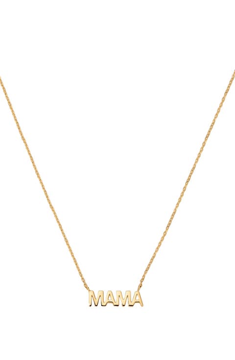 Solid Gold Mama Necklace