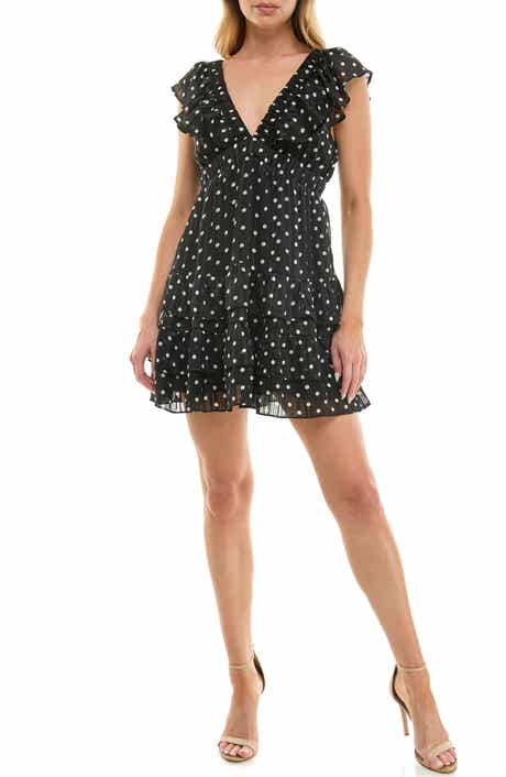 Socialite Double Ruffle Metallic Minidress