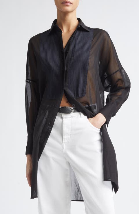 Long Tuxedo Shirt with Plastron