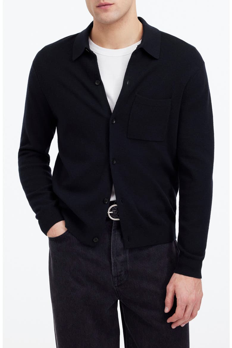 Half Milano Stitch Cardigan, Main, color, NAVY