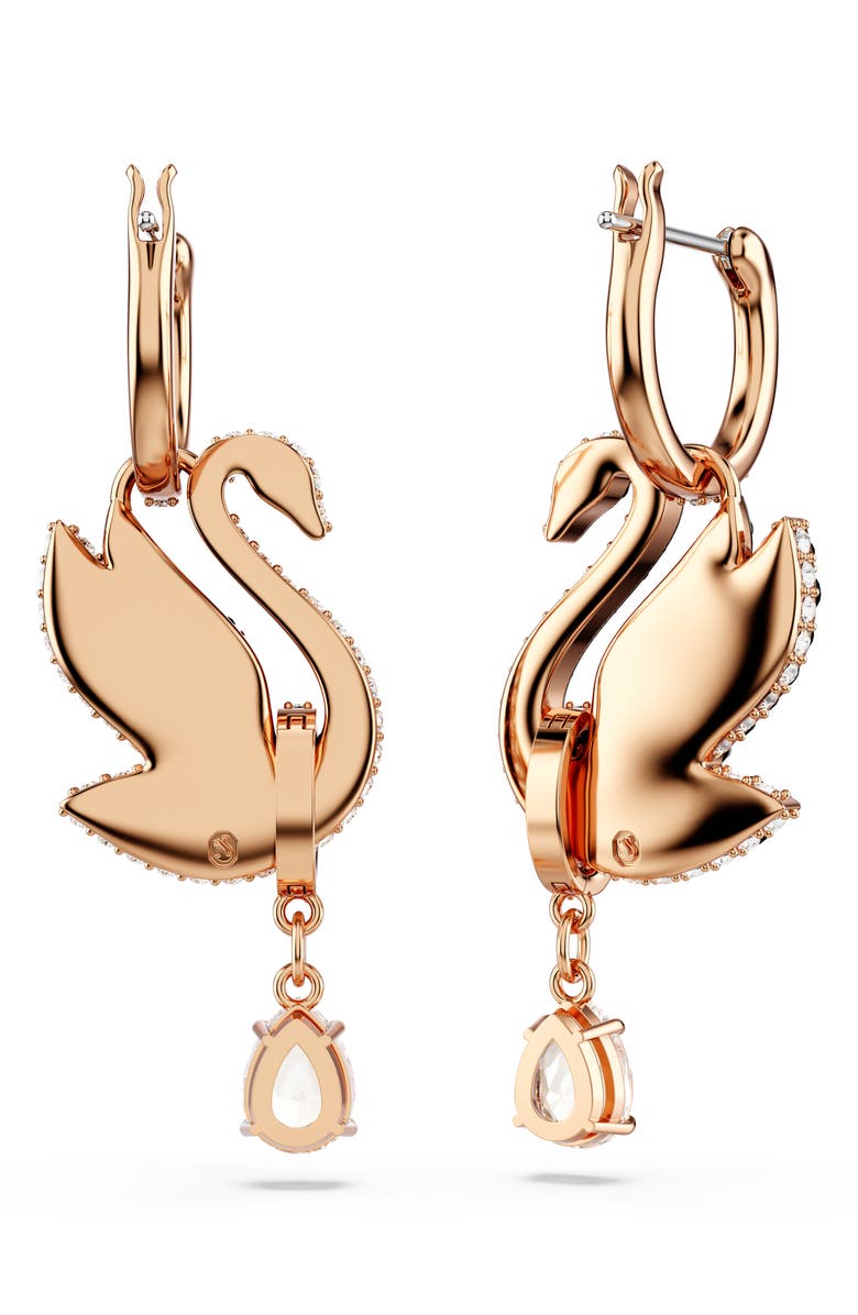 Swarovski Swan Crystal Drop Earrings, Alternate, color, Black