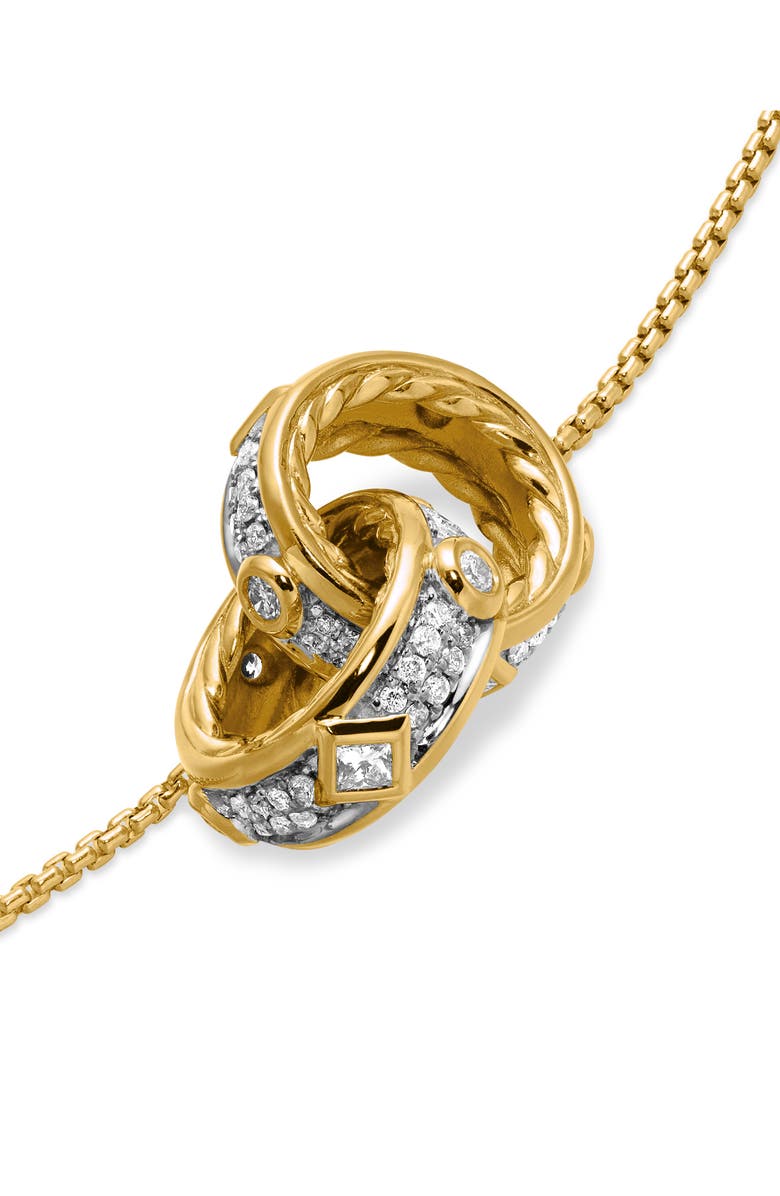 David Yurman Modern Renaissance Double Pendant Necklace in 18K Yellow Gold with Full Pavé Diamonds, Alternate, color, 18K Yellow Gold