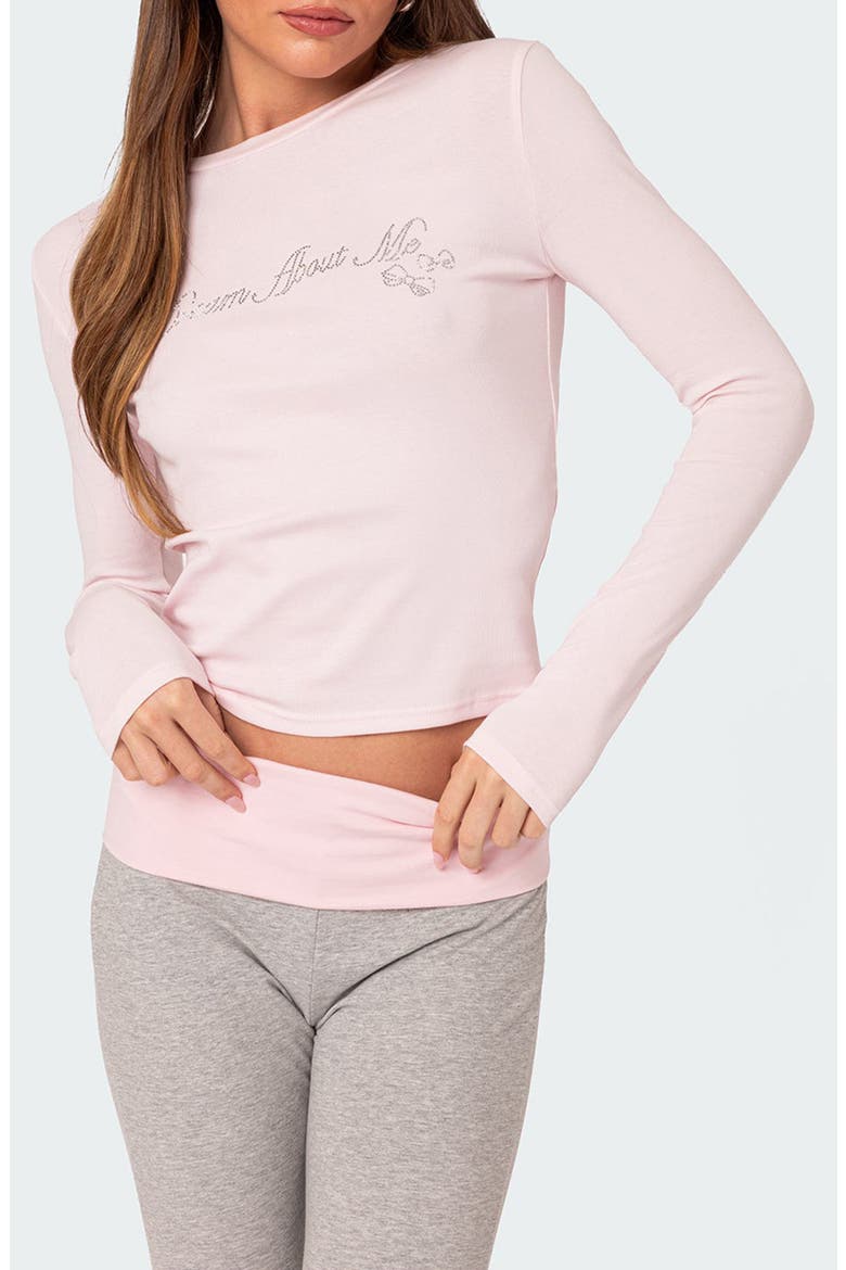 Dream About Me Embellished Long Sleeve Top, Main, color, LIGHT-PINK