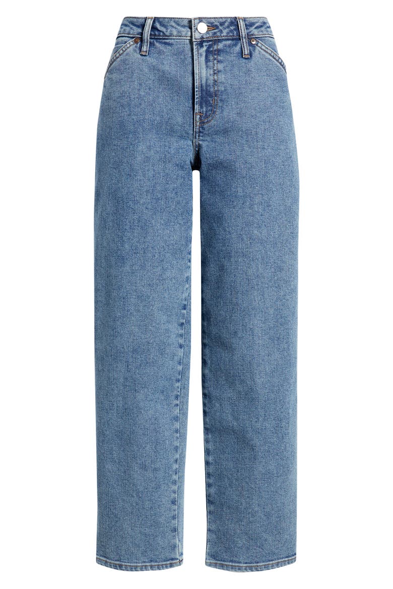 Slant Pocket Ankle Straight Leg Jeans, Alternate, color, MEDIUM INDIGO