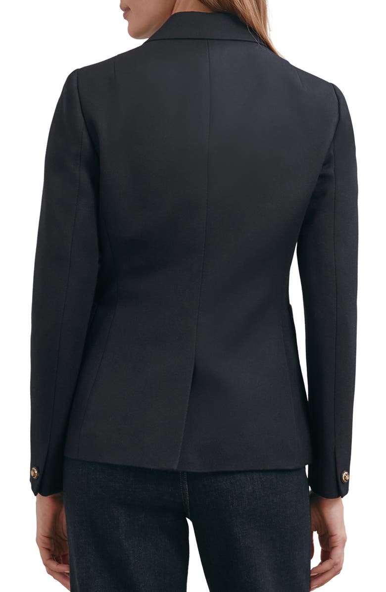 Reiss Gigi Double Breasted Cutaway Wool Blend Blazer, Alternate, color, Navy