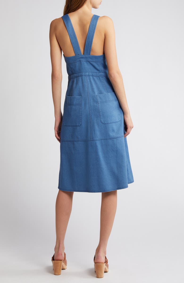 Treasure & Bond Indigo Cotton Apron Dress, Alternate, color, Light Wash