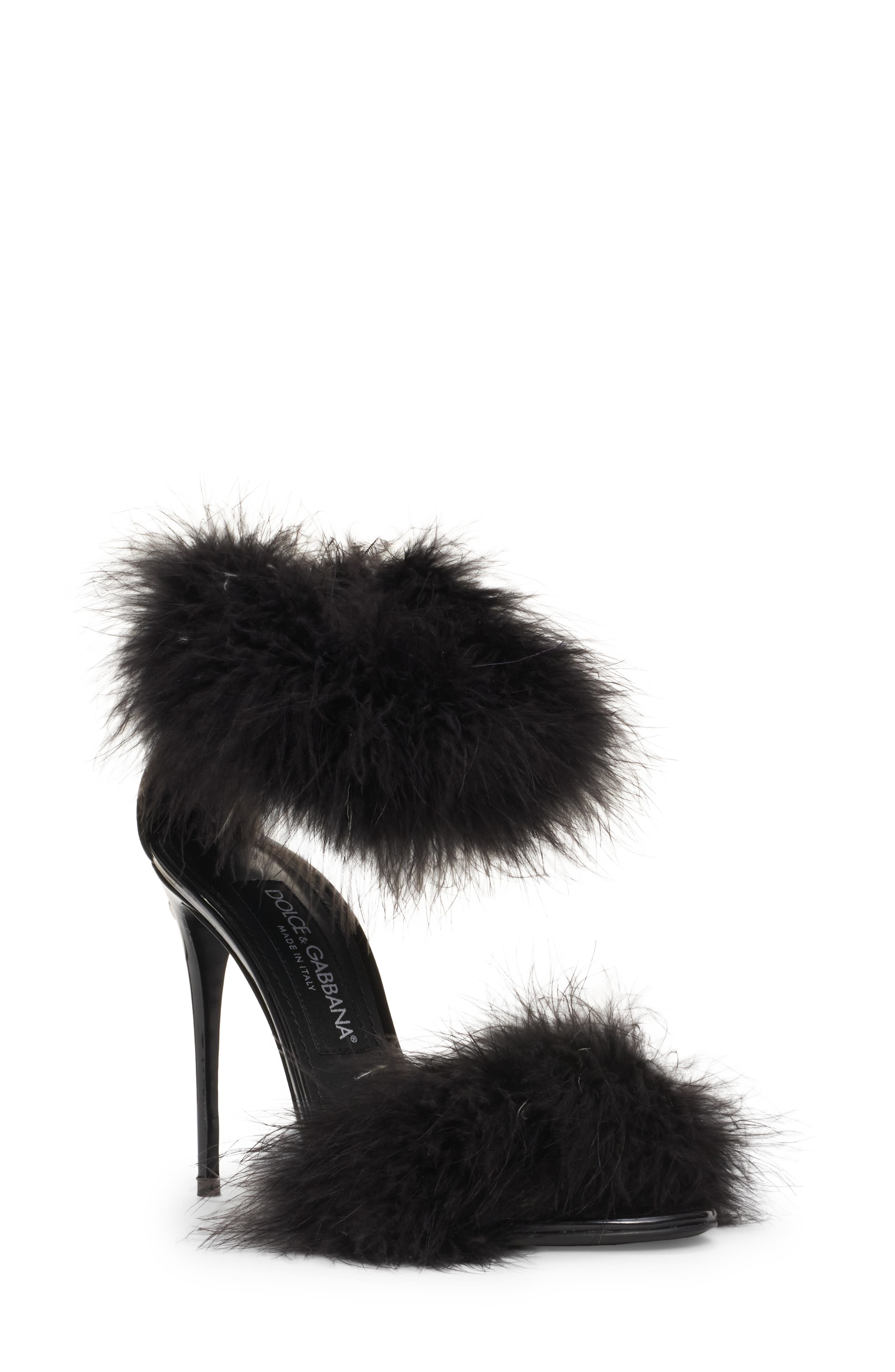 Dolce&Gabbana Feather Strap Sandal, Main, color, 
