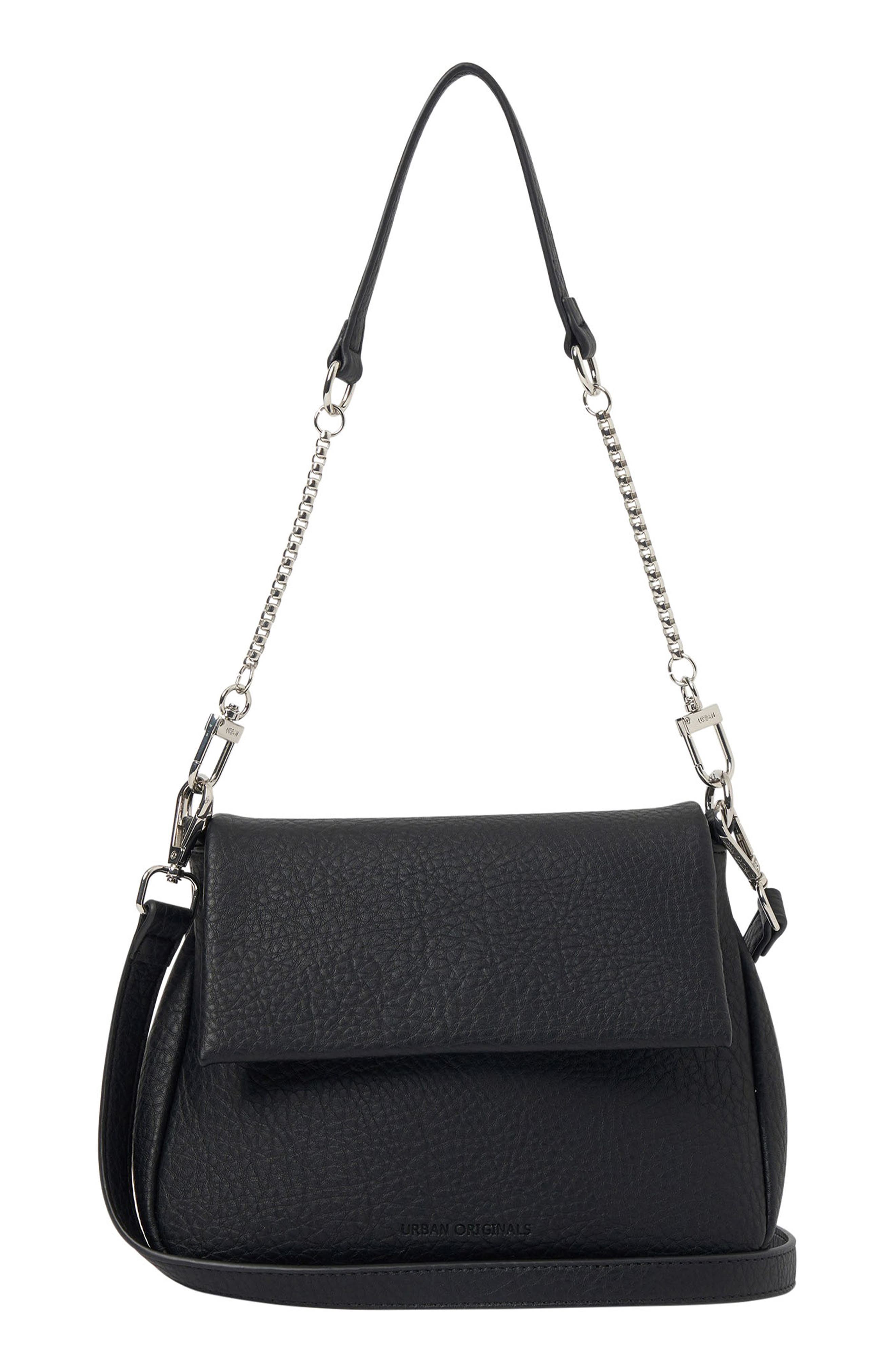 Urban Originals Wish List Vegan Leather Crossbody Bag, Main, color, Black