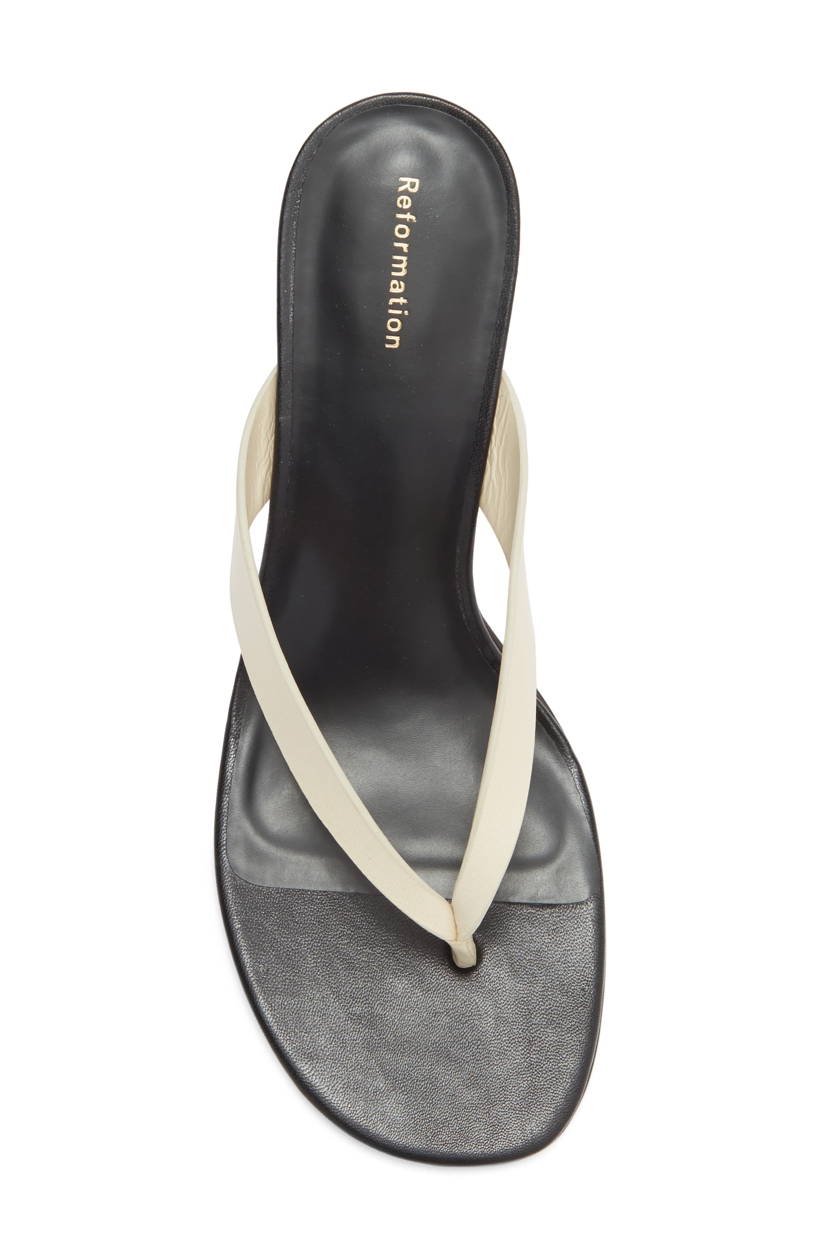 Jessie Wedge Thong Sandal, Alternate, color, ALMOND BLACK LEATHER
